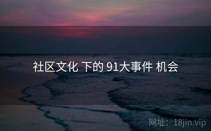 社区文化 下的 91大事件 机会